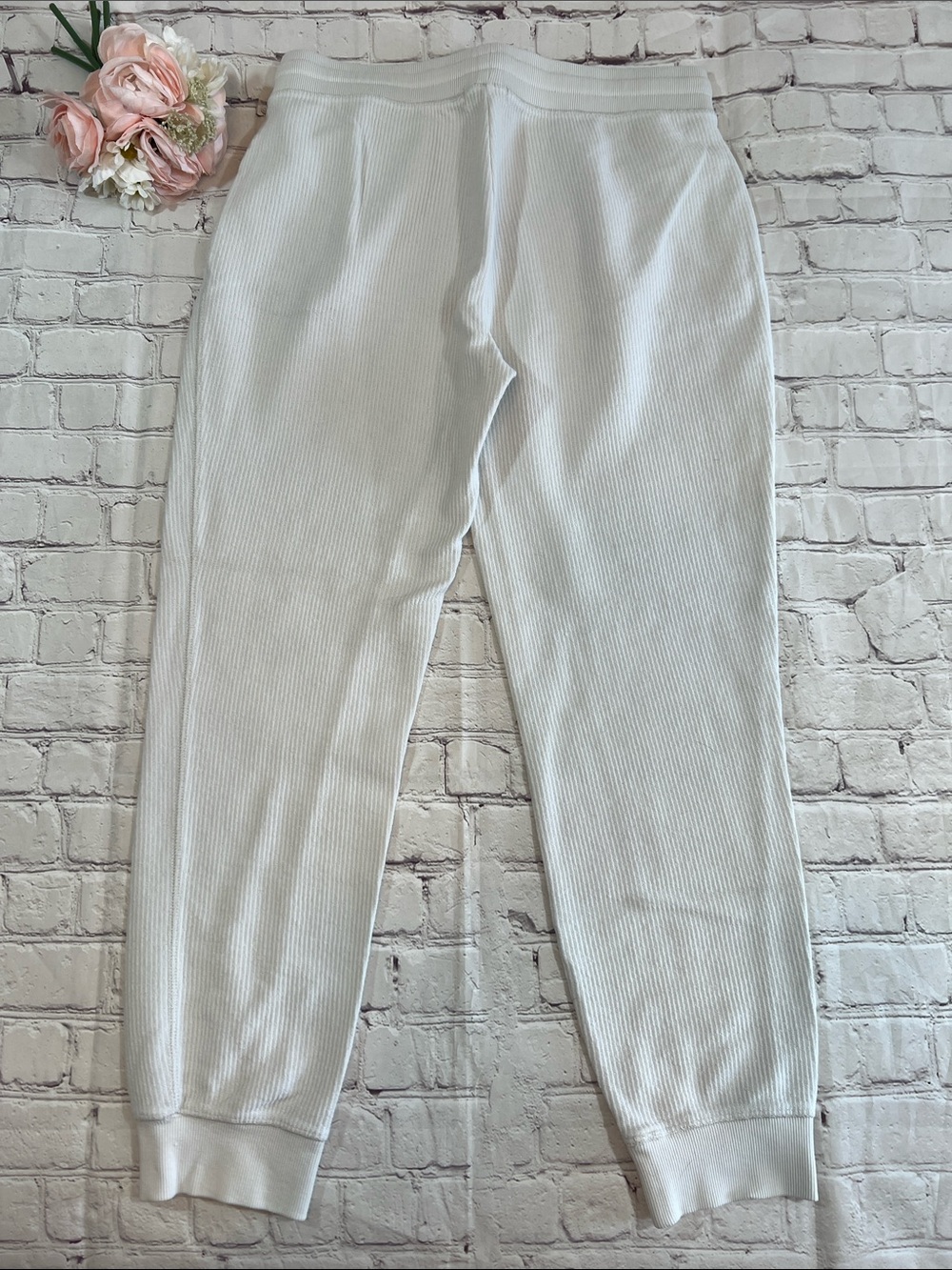 Altar’d State Cream Ribbed Sweatpants - Picture 6 of 6